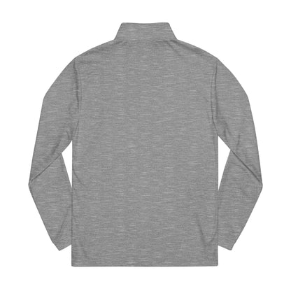 Embroidered Quarter-Zip Pullover — Athletic White Adidas Pullover with Logo Patch
