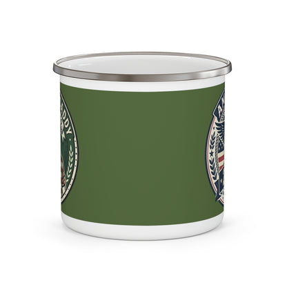 America 250 Enamel Camping Mug – Patriotic 1776–2026 Bicentennial Eagle Camp Cup