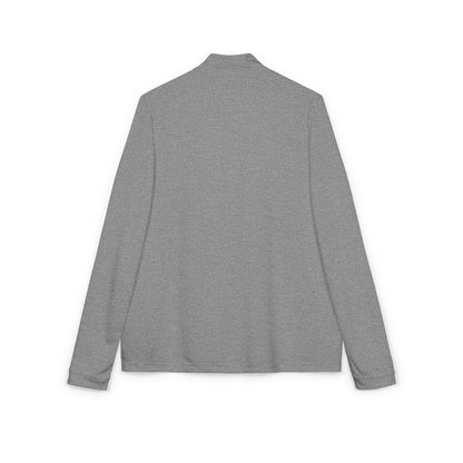 Embroidered Quarter-Zip Pullover — Athletic White Adidas Pullover with Logo Patch